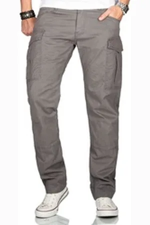 Alessandro Salvarini Cargohose Herren Designer, Stretch Chino AS032 grau 40