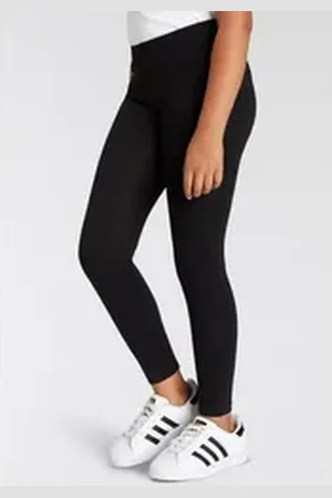 Kidsworld Leggings Basic Leggings für Mädchen aus Baumwollstretch schwarz 140/146