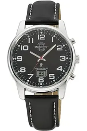 Master Time Funkuhr Super Power MTGA-10816-21L, Armbanduhr, Quarzuhr, Herrenuhr, Datum, Leuchtzeiger schwarz