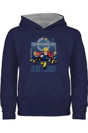 Shirtracer Hoodie Auf zur Rettung Feuerwehrmann Sam Jungen blau|grau 128 (7/8 Jahre)