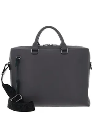 Coccinelle Businesstasche Man Briefcase Grained Leather, aus echtem Leder grau