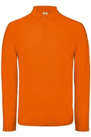 B & C B&C Langarm-Poloshirt Herren Long Sleeve Polo ID.001 / 100 % Baumwollpiqué 4XL
