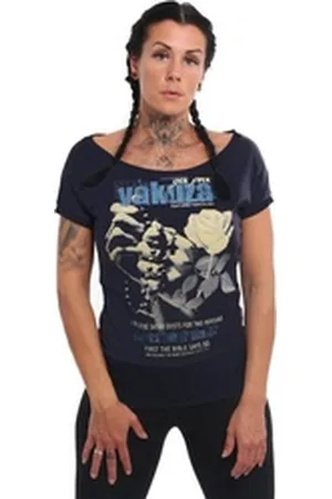 Yakuza Rundhalsshirt Believe mit elastischem Saum blau XS