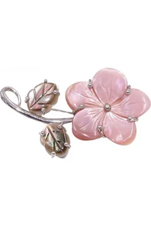 Firetti Brosche Schmuck Geschenk Silber 925 Ansteckschmuck Blume, mit Perlmutt grau|rosa|silberfarben