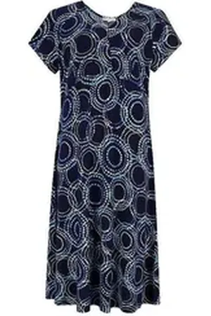 HAJO A-Linien-Kleid Joy Of Life Strandkleid City-Kleid (1-tlg) Kurzarm V-Ausschnitt softer Viskose-Mix blau 46