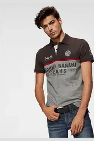 Bruno Banani Poloshirt Kurzarm, körpernahe Passform, mit Polokragen grau 4XL (68/70)