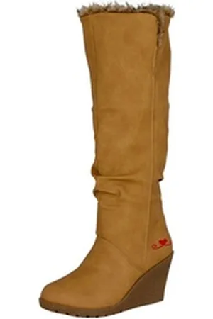 LOVENESS Winterstiefel L85 Damenwinterstiefel Fellstiefel Damen Stiefel Winterstiefel Wundrschönes Kunstfell Warm gefüttert braun 40