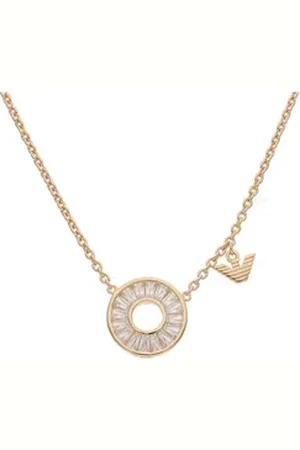 Giorgio Armani Emporio Armani Kette mit Anhänger Emporio Armani Halskette EG3457221 925/000 Sterling Silber rosé vergol (1-tlg)