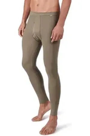 HUBER Lange Unterhose Herren Pant lang mit Eingriff Cotton Fine Rib (Stück, 1-St) mit eingriff grün XXL