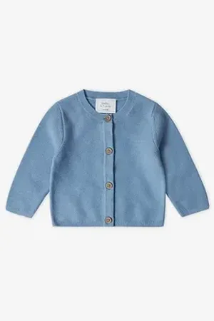 Stellou & friends Strickjacke Leichte Baby-Strickjacke Leichte Baby-Strickjacke blau 62/68