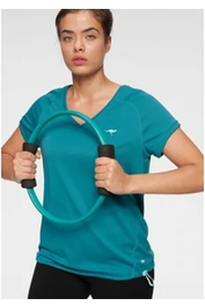 KangaROOS Funktionsshirt Kurzarm, figurumspielend, hüftbedeckend, mit V-Ausschnitt grün 56/58