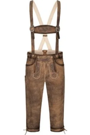 Nübler Trachtenlederhose Lederhose Kniebund Schorsch in Braun von braun 52