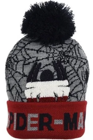 SPIDERMAN Bommelmütze Kinder Jungen Wintermütze Strickmütze grau 52