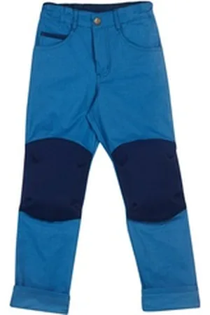 FINKID Outdoorhose Kuusi Canvas Hose Real Teal Outdoorhose mit Kniebesatz 90/100 blau Gr.90/100