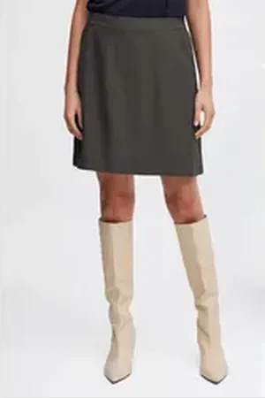 B YOUNG A-Linien-Rock BYMMMIDDE SHORT SKIRT - moderner Rock grau 34