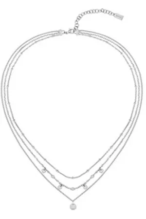 HUGO BOSS Kette mit Anhänger Schmuck Edelstahl Halsschmuck Ankerkette IRIS, mit Glasstein silberfarben