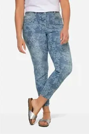 Angel of Style Angel of Style Röhrenjeans Jeans Slim Fit Alloverdruck 5-Pocket blau 58