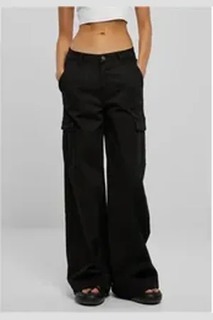 Urban classics Funktionshose Ladies High Waist Wide Leg Twill Cargo Pants Cargo Hose 29