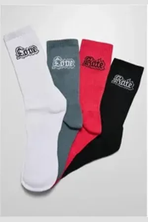 Mister Tee MisterTee Freizeitsocken Socken Love Hate Socks 4-Pack (1-Paar) bunt 39-42