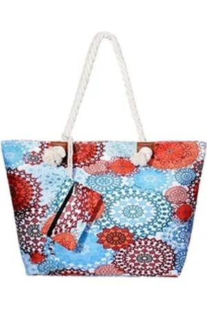 DonDon Strandtasche Shopper wasserabweisende Tasche (2-tlg), Große Strandtasche, mit Reißverschluss, inkl. kleinem Beutel bunt