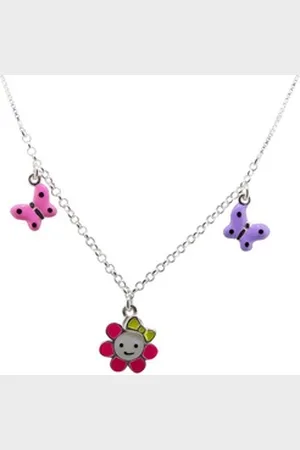 schmuck23 Kettenanhänger Kette mit Anhänger Sonne Schmetterling 925 Silber Kinder Mädchen (Halskette mit Anhänger), Silberanhänger Kettenanhänger Kinderschmuck Halskette