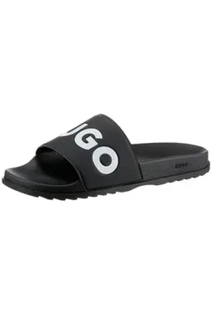 HUGO BOSS Match_It_Slid_rblg_N Badepantolette, Sommerschuh, Poolslides, Schlappen, mit -Logoschriftzug schwarz 42 EU
