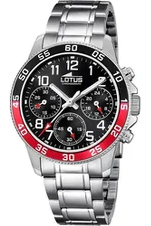 Lotus Chronograph Kinderuhr Edelstahl silber , (Chronograph), Kinder Armbanduhr rund, mittel (ca. 36mm), Edelstahl silberfarben