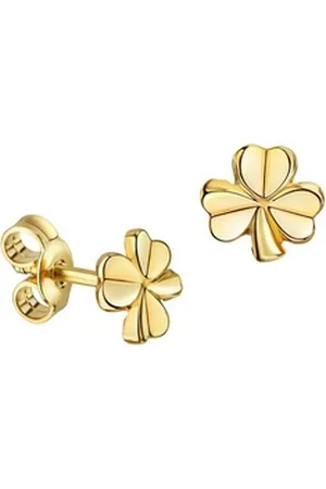 JEVELION Paar Ohrstecker 333 Gelbgold Kleeblatt Kinder-Ohrstecker (Gold Ohrschmuck, 2-tlg., für Kinder - Mädchen), Goldstecker - Made in Germany