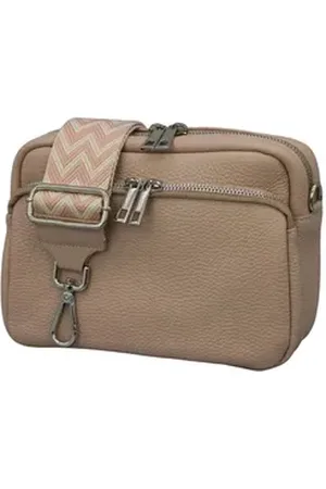 Adel Bags Schultertasche BELLA Umhängetasche für Damen, Schultertasche mit 2 Wechselriemen, echtes Leder, hergestellt in Italien