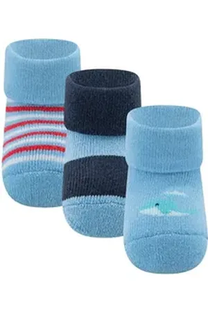Ewers Socken Newborn Socken 3er Pack Wal/Ringel (3-Paar) blau