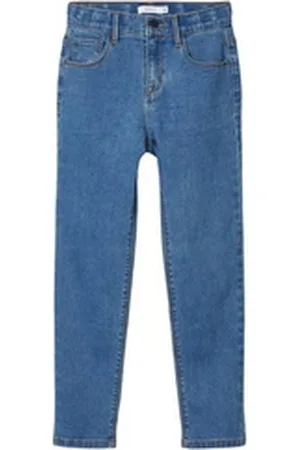 NAME IT 5-Pocket-Jeans Mädchen Mom Fit Jeanshose aus Baumwolle blau 122