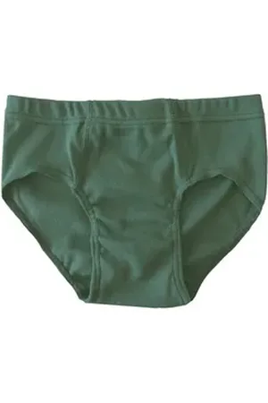 Hermko Slip 2850 Jungen Slip Unterhose, Sportslip ohne Bein 100% Bio-Baumwolle grün 128