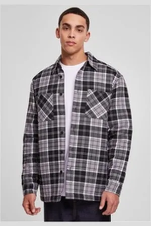 Urban classics Kurzjacke Padded Checked Shirt Jacket schwarz L