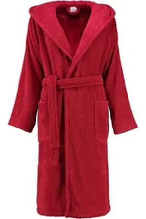 Möve Unisex-Bademantel Superwuschel Kapuze Frottier, Kapuze, 100% Baumwolle rot XL