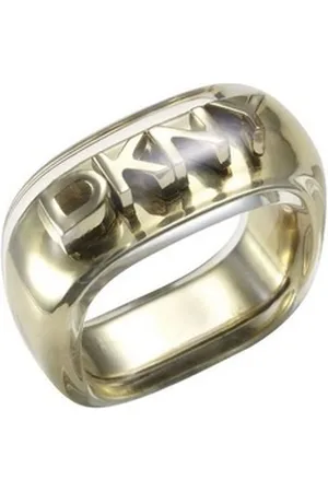 DKNY Fingerring Damen, aus Edelstahl, mit Kunststotff ummantelt, Gold, Gr. 59 (18,8mm) goldfarben