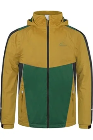 Normani Regenjacke Kinder Regenjacke Puyallup Wasserdichte Sommerjacke, ungefütterte Outdoorjacke mit Reflektoren gelb 134-140