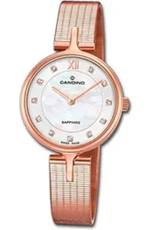 Candino Quarzuhr Damenuhr Edelstahl roségold, (Analoguhr), Damenuhr Edelstahlarmband roségold, rundes Gehäuse, klein (ca. 30mm) rosa