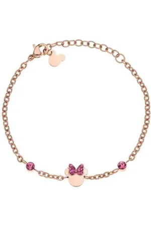 Disney Armband Kinder Armband Minnie Mouse © rosegoldfarben rosa Steine rosa