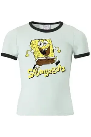 LOGOSHIRT T-Shirt SpongeBob - Jumping mit lustigem Frontprint blau 80/86