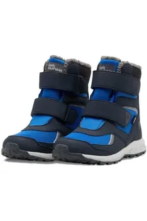 Jack Wolfskin WOODLAND WT TEXAPORE HIGH VC K Winterstiefel wasserdicht mit Klettverschluss blau 37 EU