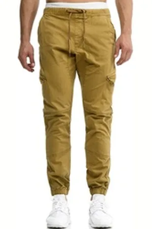 INDICODE Cargohose INLevi mit seitlichen Cargotaschen und elastischen Bündchen braun L