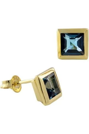 Acalee Paar Ohrstecker Topas-e Gold 333 / 8K Stecker Topas London Blau blau