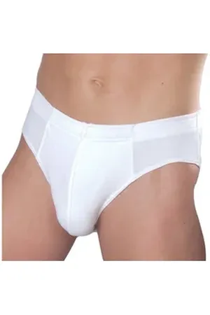 Hermko Slip 16300 Herren Sportslip aus Baumwolle / Modal, mit weichem Bund weiß D 10 = EU 4XL