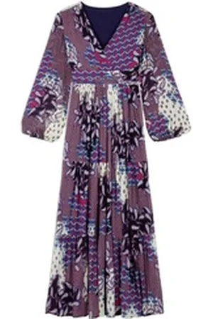 Bash Maxikleid Kleid BOSSY mit Seide lila 34
