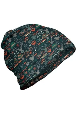 Abakuhaus Beanie Wandern im Freien Hipster Artikel Caribou Schnurrbart bunt