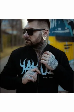 Yakuza Sweatjacke Tweak mit reflektierenden Details schwarz 4XL