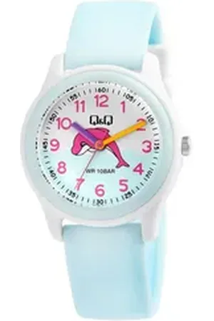 Q&Q Quarzuhr VS59J004Y Kinderuhr mit Silikonarmband, Blumenmotive, 10 ATM