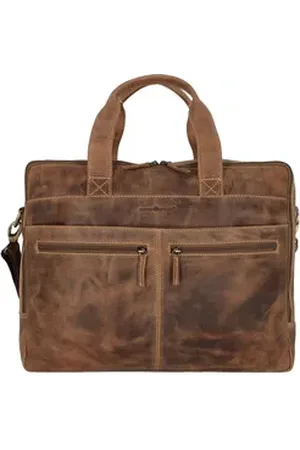 Greenburry Aktentasche Vintage, Leder braun