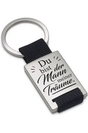 Lieblingsmensch Schlüsselanhänger Du bist der Mann meiner Träume (Schlüsselanhänger mit Gravur, inklusive Schlüsselring), Robuste und filigrane Lasergravur