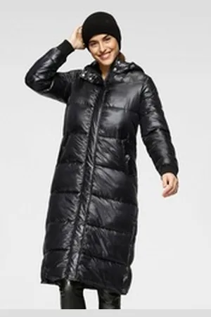 ALPENBLITZ Steppmantel Wintermärchen in extra langer Form mit schimmerndem Glanz schwarz 40